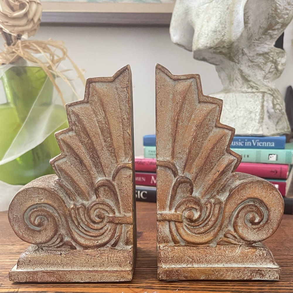 Melannco Keeper of Memories Hollywood Regency Style Gold Bookends